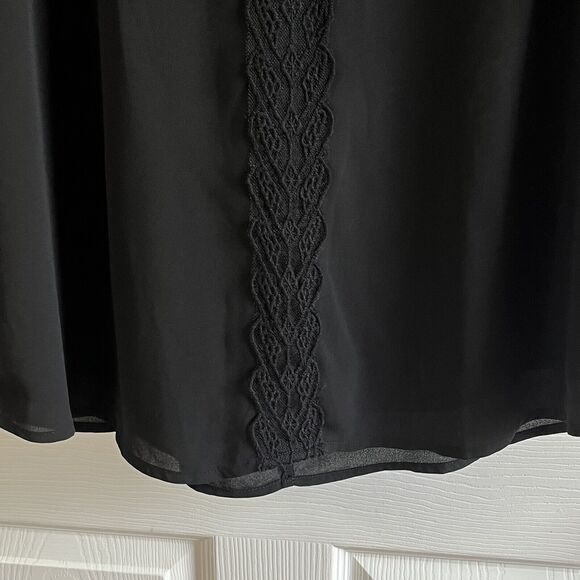 ASTR Cocktail Dress Size Small Lace Trim Black Formal Party Mini Shift REVOLVE - Picture 4 of 9